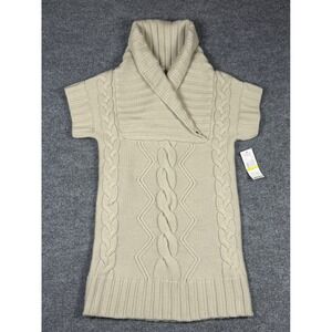 Red by Marc Ecko Twisted Sweater Dress Women Medium Cement Beige NWT ERO34023